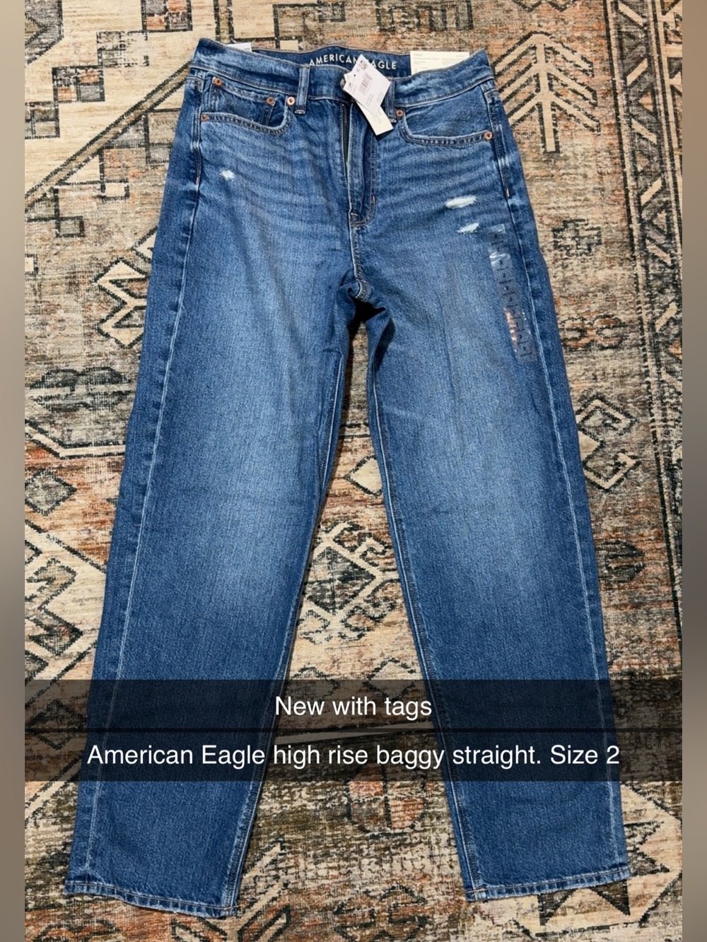 American Eagle Outfitters Straight-Leg High-Rise Jeans - Medium Blue